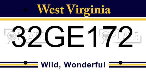 32GE172 West Virginia License Plate