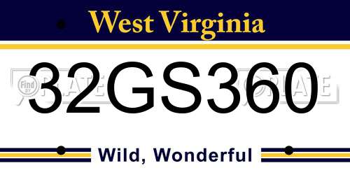 32GS360 West Virginia License Plate
