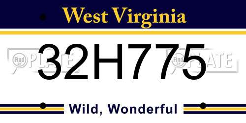 32H775 West Virginia License Plate