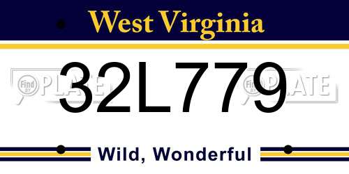 32L779 West Virginia License Plate