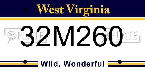 32M260 West Virginia License Plate