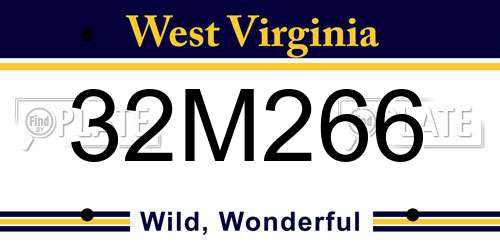 32M266 West Virginia License Plate