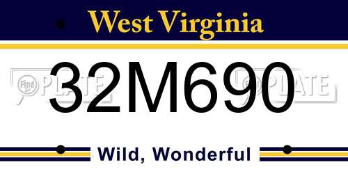 32M690 West Virginia License Plate