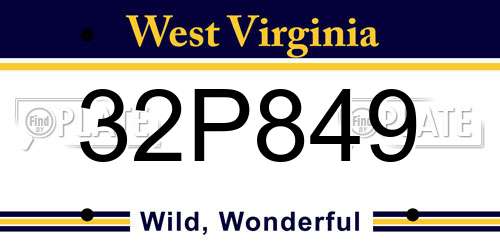 32P849 West Virginia License Plate