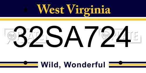 32SA724 West Virginia License Plate