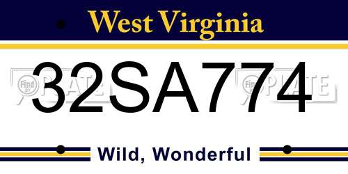 32SA774 West Virginia License Plate