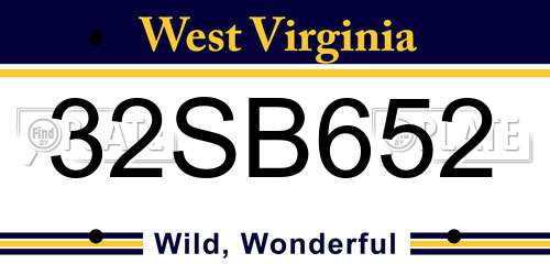 32SB652 West Virginia License Plate