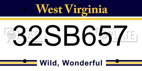 32SB657 West Virginia License Plate