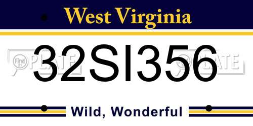 32SI356 West Virginia License Plate