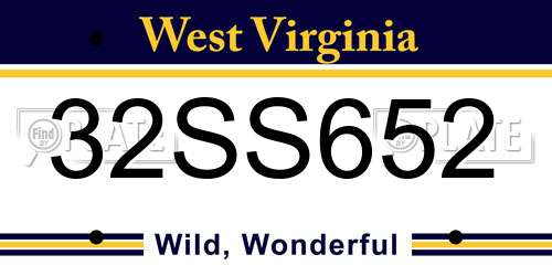 32SS652 West Virginia License Plate