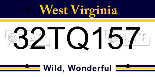 32TQ157 West Virginia License Plate