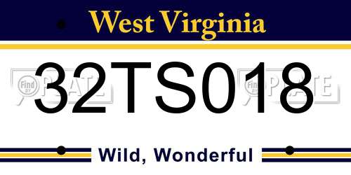 32TS018 West Virginia License Plate