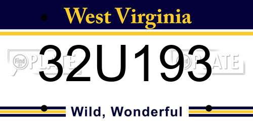 32U193 West Virginia License Plate