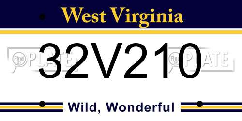 32V210 West Virginia License Plate