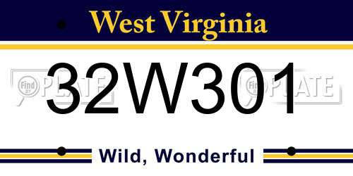 32W301 West Virginia License Plate