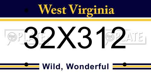 32X312 West Virginia License Plate