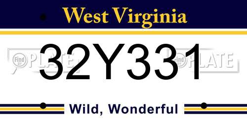 32Y331 West Virginia License Plate