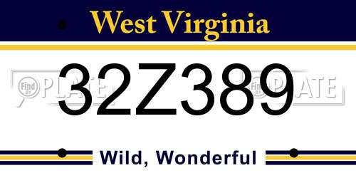 32Z389 West Virginia License Plate
