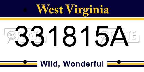 331815A West Virginia License Plate