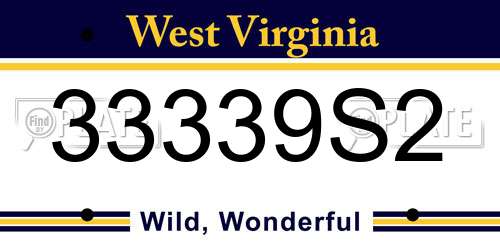 33339S2 West Virginia License Plate