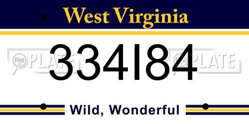 334I84 West Virginia License Plate
