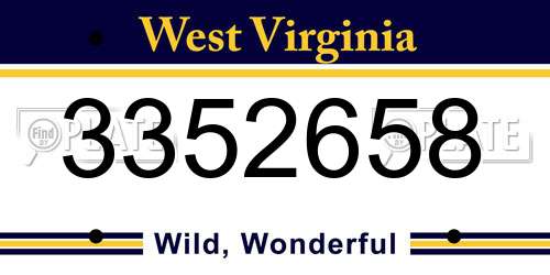 3352658 West Virginia License Plate
