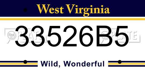 33526B5 West Virginia License Plate
