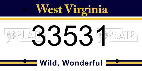 33531 West Virginia License Plate