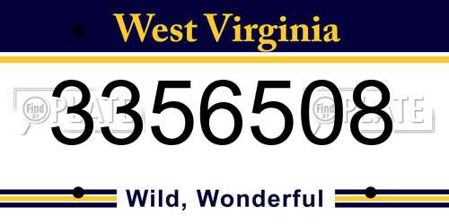 3356508 West Virginia License Plate