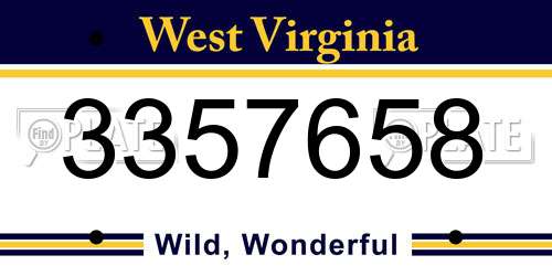 3357658 West Virginia License Plate
