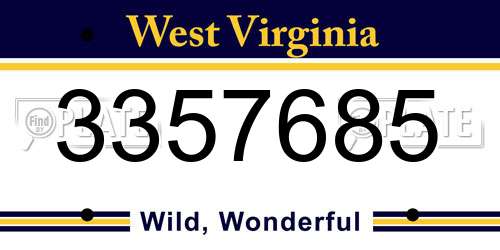 3357685 West Virginia License Plate