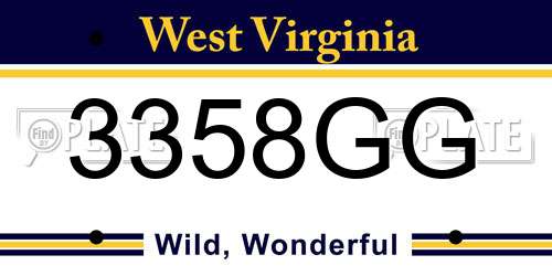 3358GG West Virginia License Plate