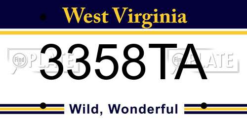 3358TA West Virginia License Plate
