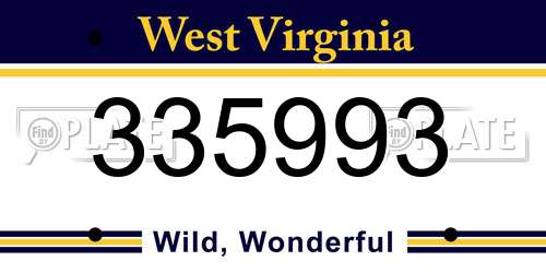 335993 West Virginia License Plate