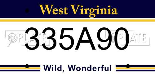 335A90 West Virginia License Plate