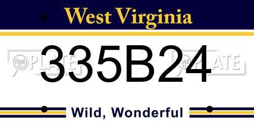 335B24 West Virginia License Plate