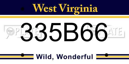 335B66 West Virginia License Plate