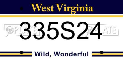 335S24 West Virginia License Plate