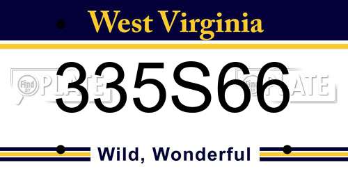 335S66 West Virginia License Plate