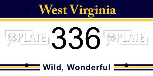 336 West Virginia License Plate