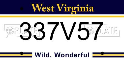 337V57 West Virginia License Plate