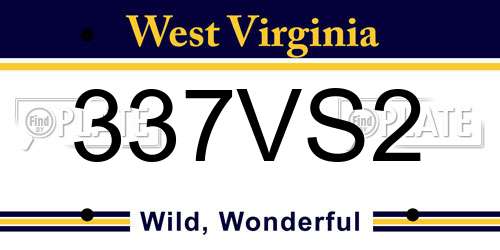 337VS2 West Virginia License Plate