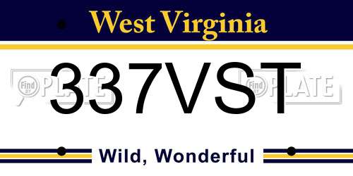 337VST West Virginia License Plate