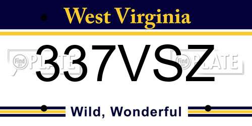 337VSZ West Virginia License Plate