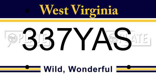 337YAS West Virginia License Plate