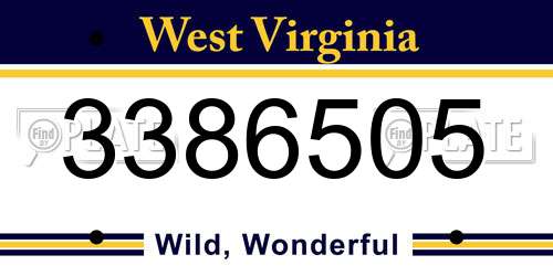 3386505 West Virginia License Plate