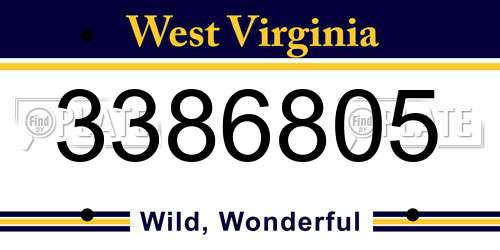 3386805 West Virginia License Plate