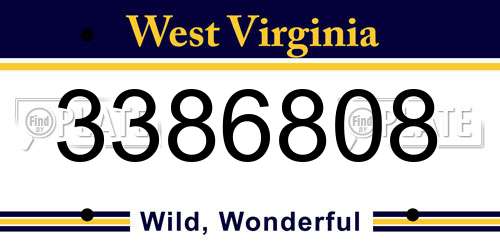 3386808 West Virginia License Plate