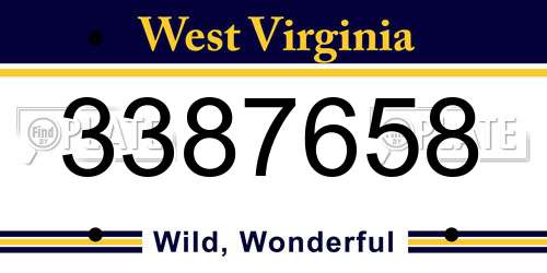 3387658 West Virginia License Plate