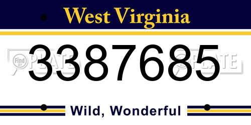 3387685 West Virginia License Plate